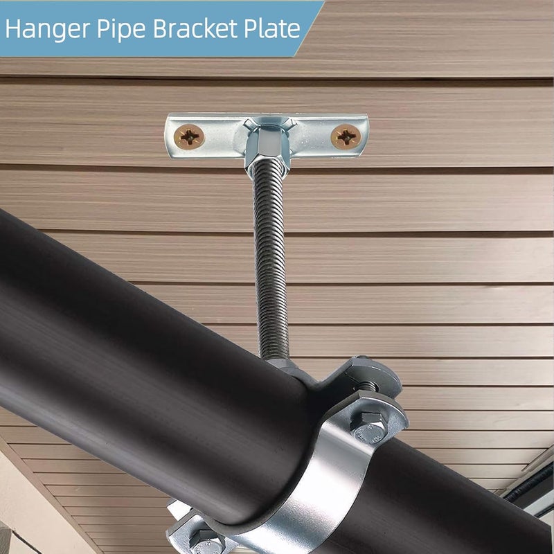 longtakeoff 6 Pcs Ceiling Flange Hangers for 3/8 in or 5/16 in Threaded Rod，Galvanized Iron Hanger Pipe Bracket Plate，Dryer Vent Hose Support Base Used by Electricians and Carpenters - Image 5